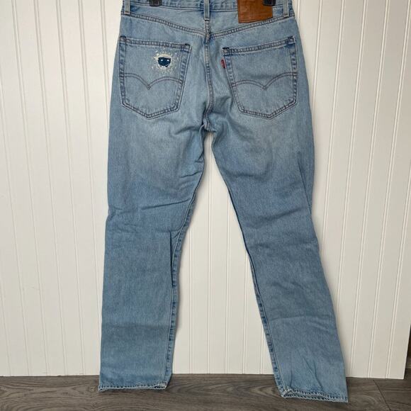 LEVI'S 551Z AUTHENTIC STRAIGHT PHANTOM DX DESTRUCTED HEMP JEANS W31 L34 - Picture 5 of 8